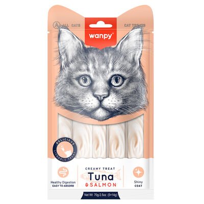 Wanpy Ton Balığı & Somon Sıvı Ödül Maması 5x14 gr