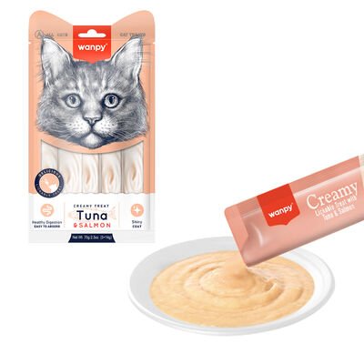 Wanpy Ton Balığı & Somon Sıvı Ödül Maması 5x14 gr