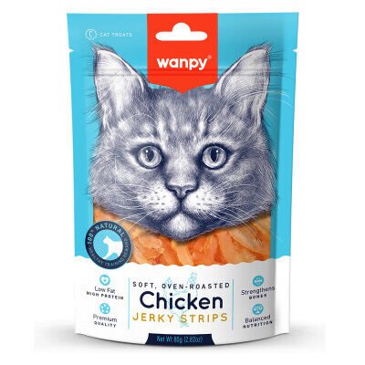 Wanpy Yumuşak Tavuk Şeritleri Kedi Ödülü 80gr