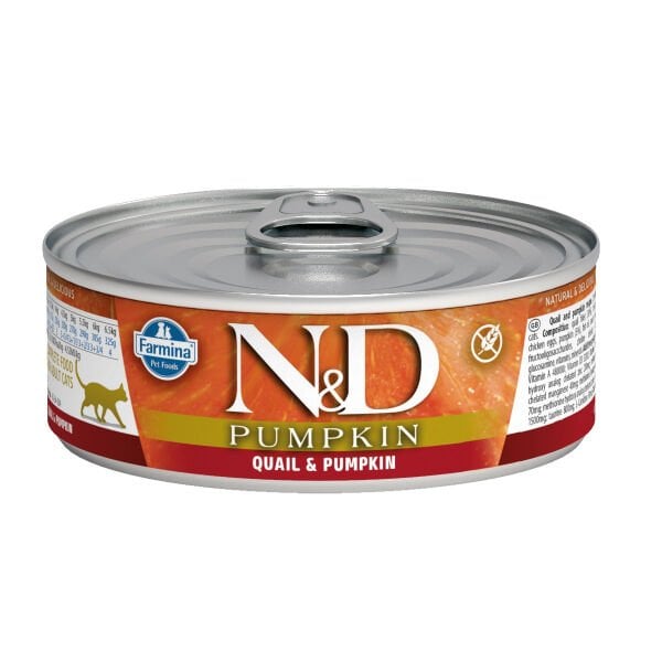N&D Pumpkin Bal Kabaklı ve Bıldırcınlı Tahılsız Yetişkin Kedi Konservesi 70gr
