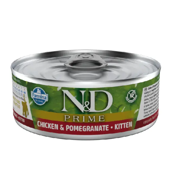 N&D Prime Tavuklu ve Narlı Tahılsız Yavru Kedi Konservesi 70gr