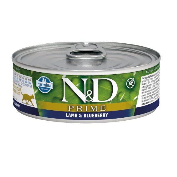 N&D Prime Kuzulu ve Yaban Mersinli Tahılsız Yetişkin Kedi Konservesi 70gr