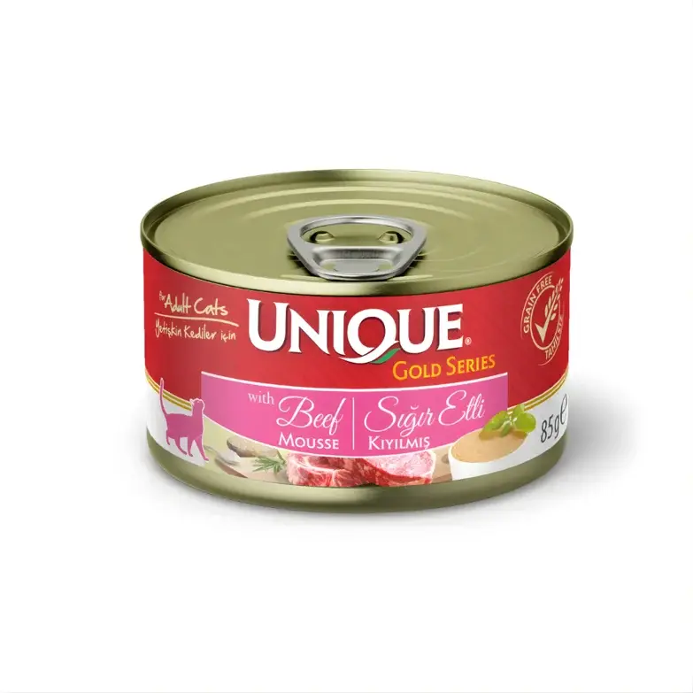 Unique Gold Series Konserve Yaş Kedi Maması 85 gr Sığır Etli