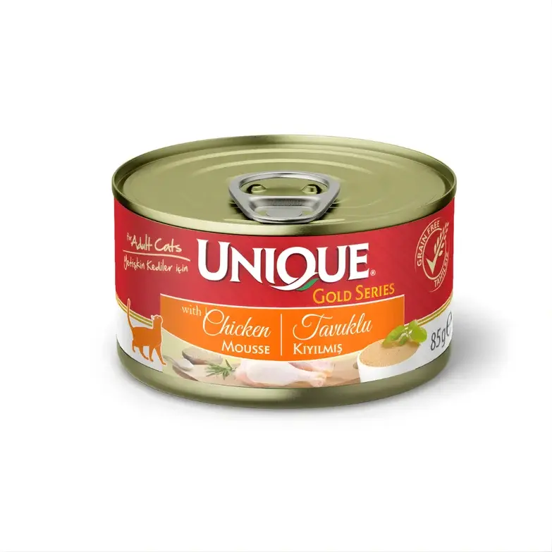 Unique Gold Series Konserve Yaş Kedi Maması 85 gr Tavuklu