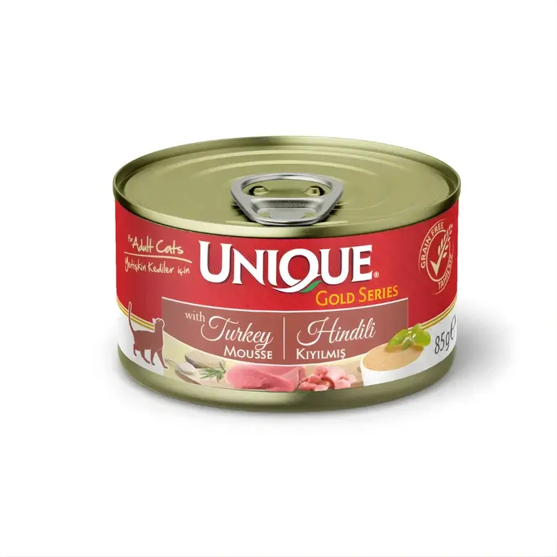 Unique Gold Series Konserve Yaş Kedi Maması 85 gr Hindili