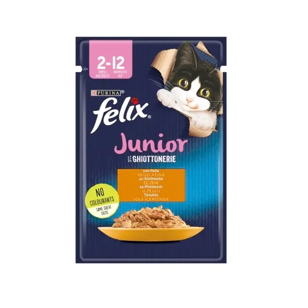 Felix Pouch Jöle İçinde Tavuklu Yavru Kedi Konservesi 85gr