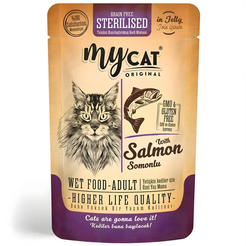 Mycat Somonlu (Kısırlaştırılmış) Sterilised Pouch Yaş Mama 85gr