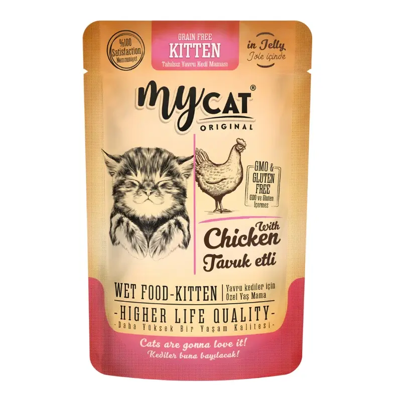 Mycat Tavuk Etli Kitten Pouch Yaş Mama 85gr