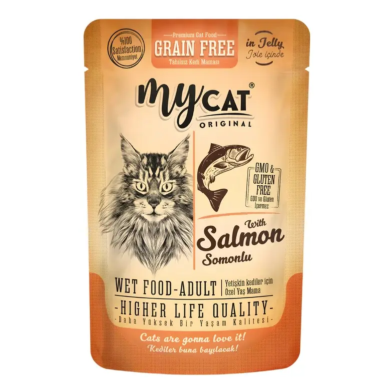 Mycat Somon Etli Pouch Yaş Mama 85gr