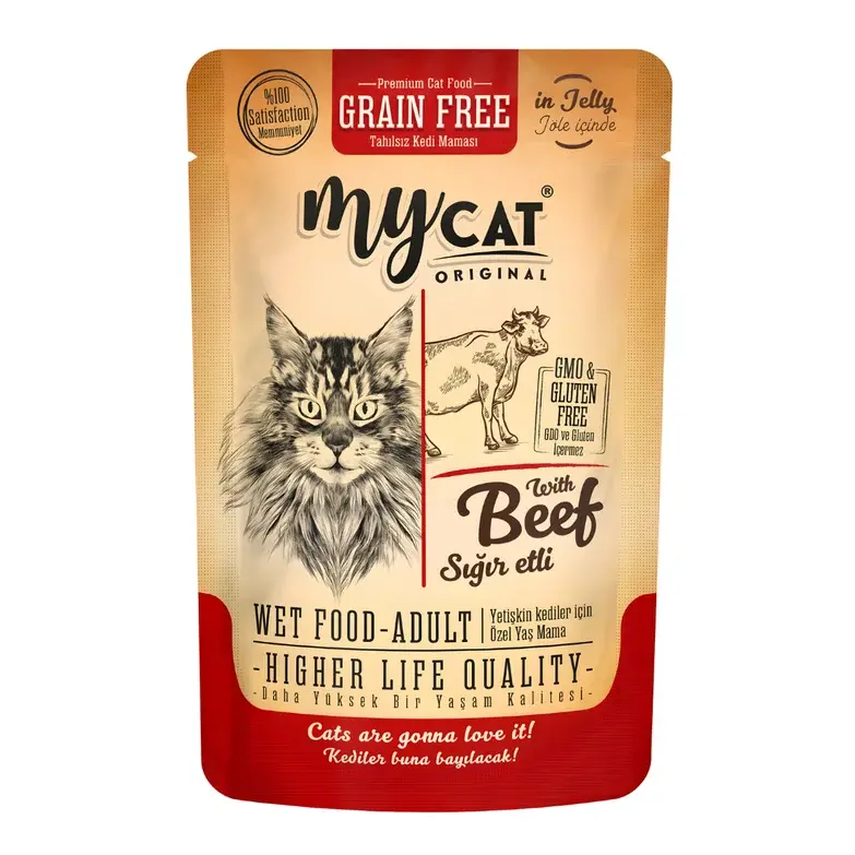 Mycat Sığır Etli Pouch Yaş Mama 85gr