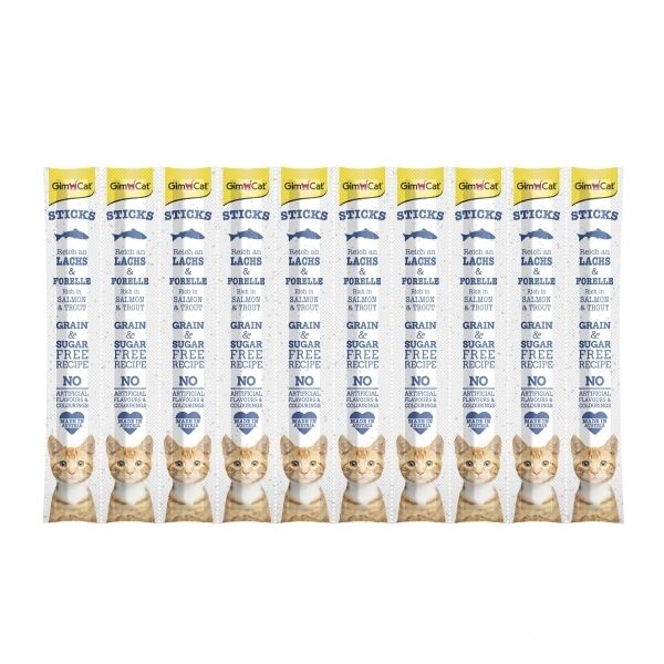 GimCat Sticks Somonlu ve Alabalıklı Kedi Ödül Çubuğu 50gr (10'lu)