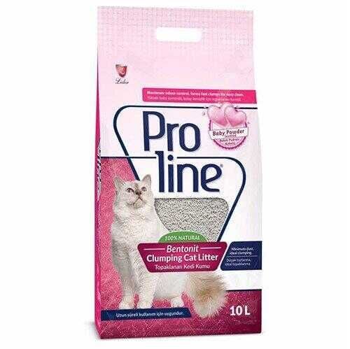 Proline Bebek Pudralı İnce Taneli Topaklanan Bentonit Kedi Kumu 10 lt