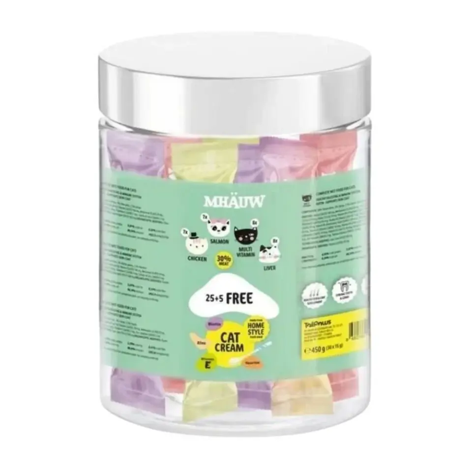 Mhauw Karışık Kremalı Sıvı Kedi Ödülü 30x15 gr