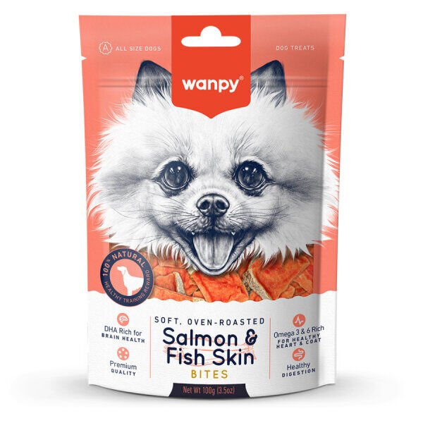 Wanpy Oven Roasted Gerçek Somon Dilimli Köpek Ödül Maması 100gr