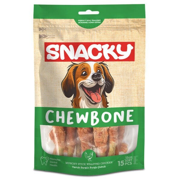 Snacky Chew Bone Tavuk Sargılı Çubuk Köpek Ödül Maması 13cm (10'lu)