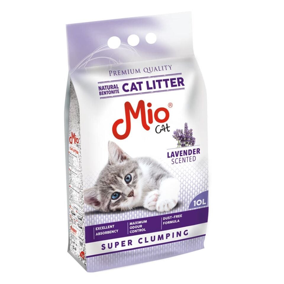 Mio İnce Lavanta Kokulu Bentonit Kedi Kumu 10 Lt