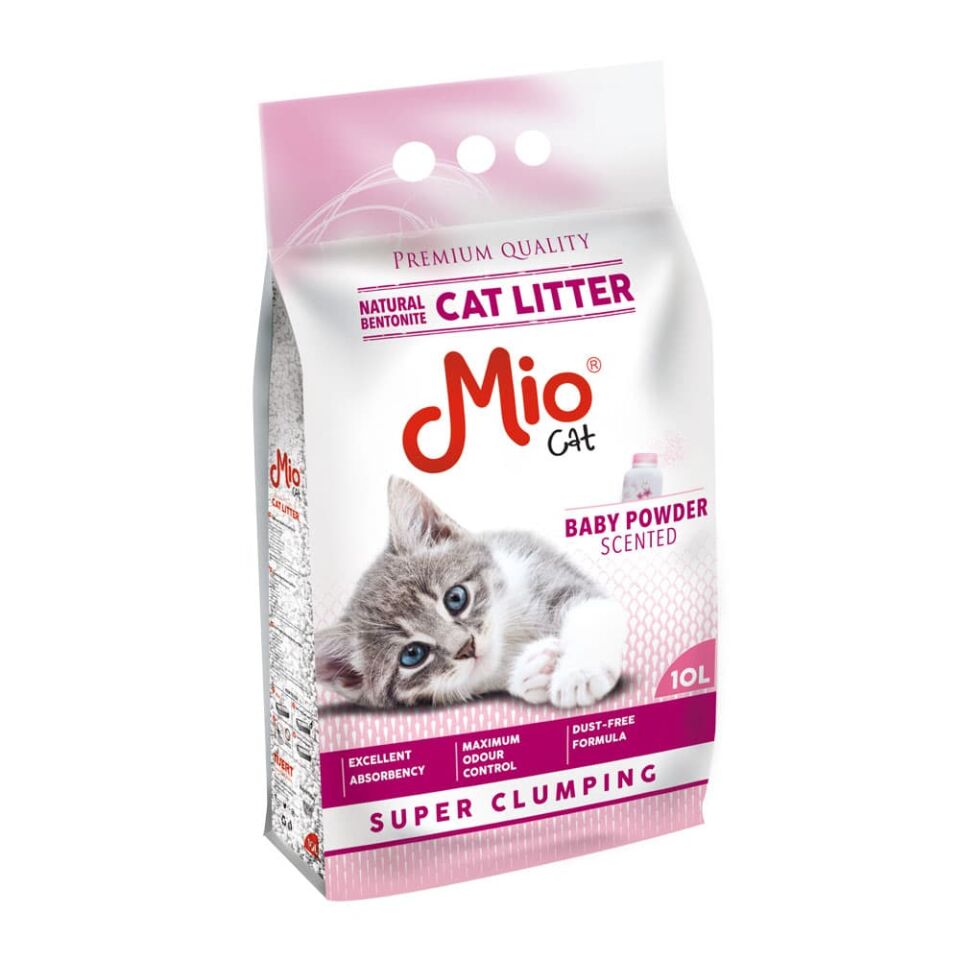 Mio İnce Bebek Pudralı Bentonit Kedi Kumu 10 Lt