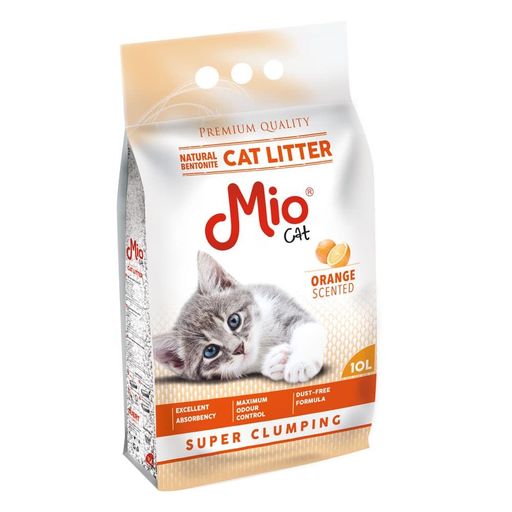 Mio İnce Portakal Kokulu Bentonit Kedi Kumu 10 Lt