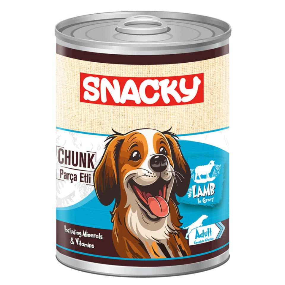 Snacky Sos İçinde Kuzulu Parça Etli Yetişkin Köpek Konservesi 400gr