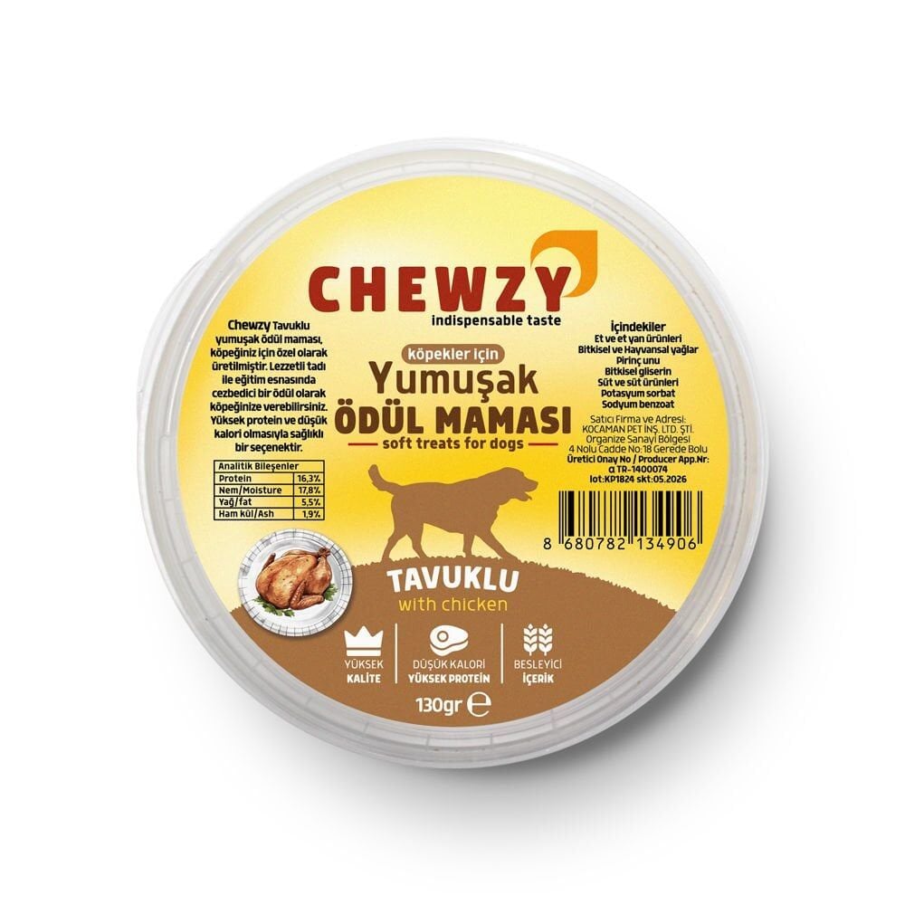 Chewzy Tavuklu Yumuşak Köpek Ödül Maması 1 Adet 130 Gr