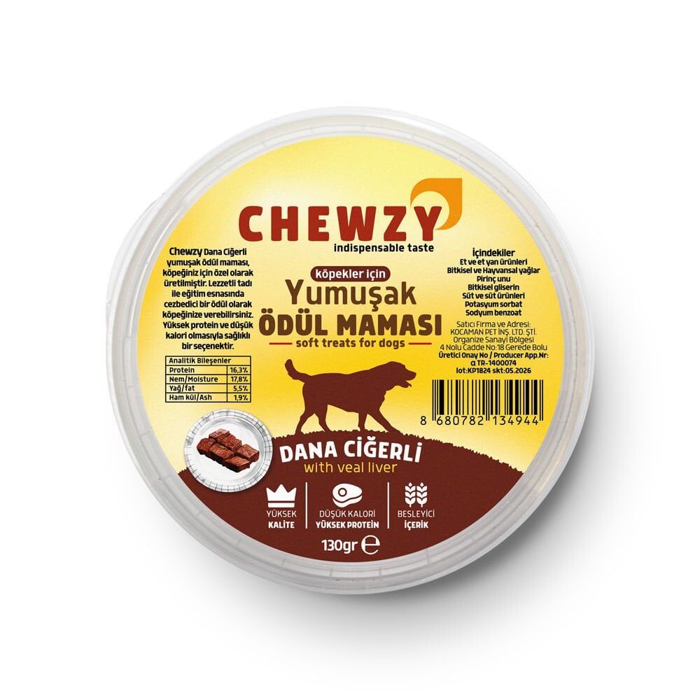 Chewzy Ciğerli Yumuşak Köpek Ödül Maması 1 Adet 130 Gr