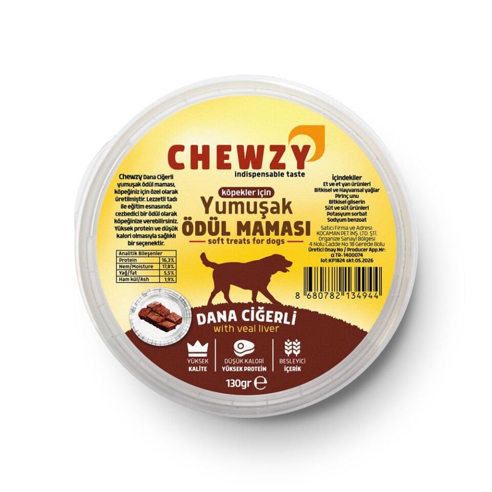 Chewzy Ciğerli Yumuşak Köpek Ödül Maması 1 Adet 130 Gr