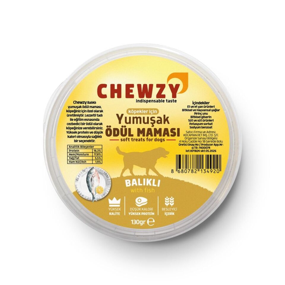 Chewzy Balıklı Yumuşak Köpek Ödül Maması 1 Adet 130 Gr