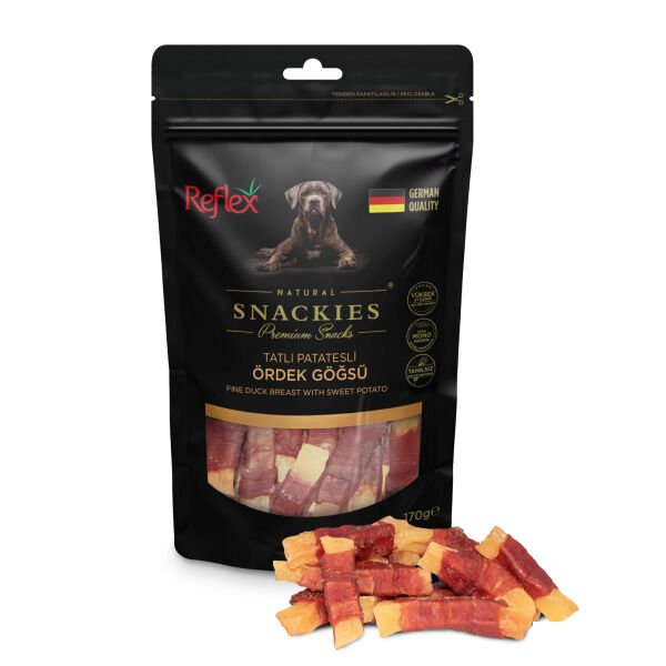 Reflex Snackies Natural Patatesli Ördek Göğsü Tahılsız Köpek Ödül Maması 170gr