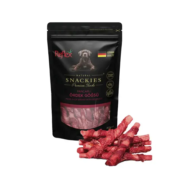 Reflex Snackies Pancarlı Ördek Göğsü Köpek Ödülü 80 Gr