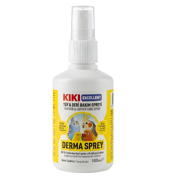 Kiki Excellent Derma Sprey Kuşlar için Tüy ve Deri Bakım Spreyi 100 Ml