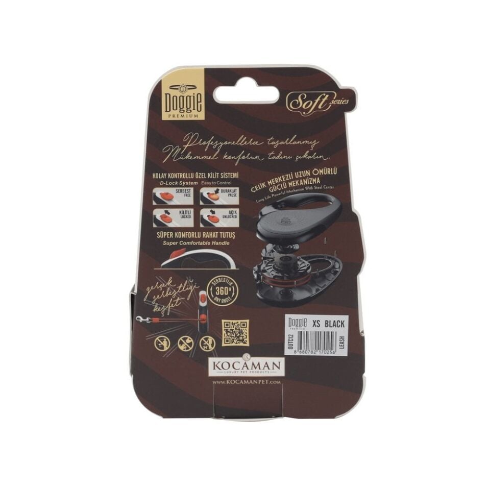 Doggie Soft Otomatik Makaralı Köpek Tasması XS 12kg 3m Beyaz