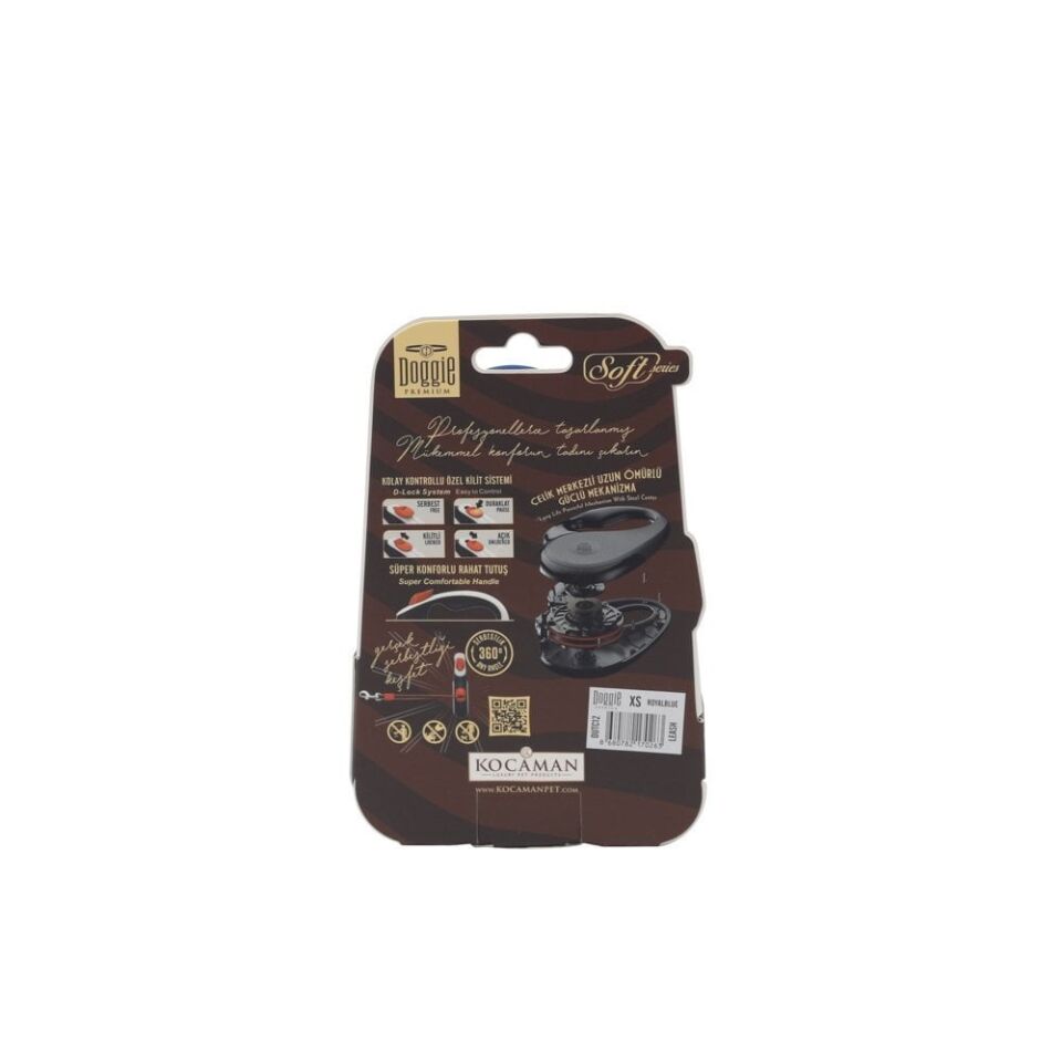 Doggie Soft Otomatik Makaralı Köpek Tasması XS 12kg 3m Koyu Mavi