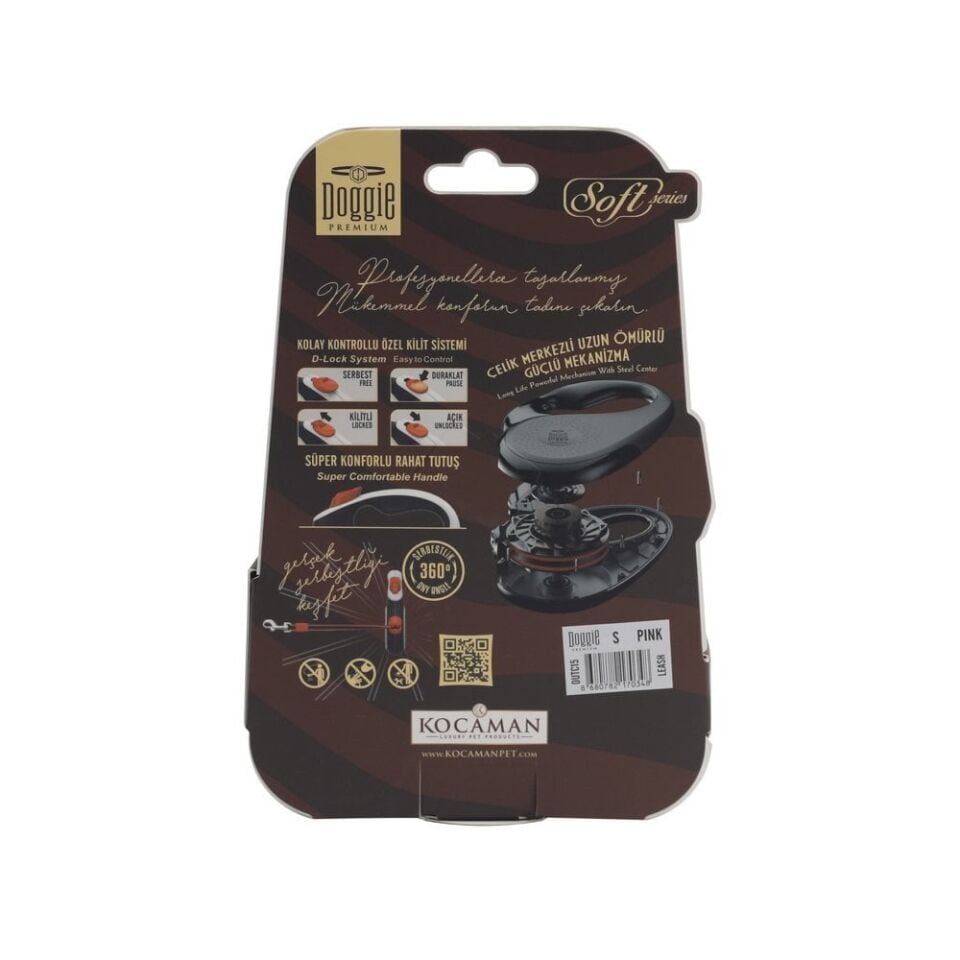 Doggie Soft Otomatik Makaralı Köpek Tasması S 15kg 5m Yeşil