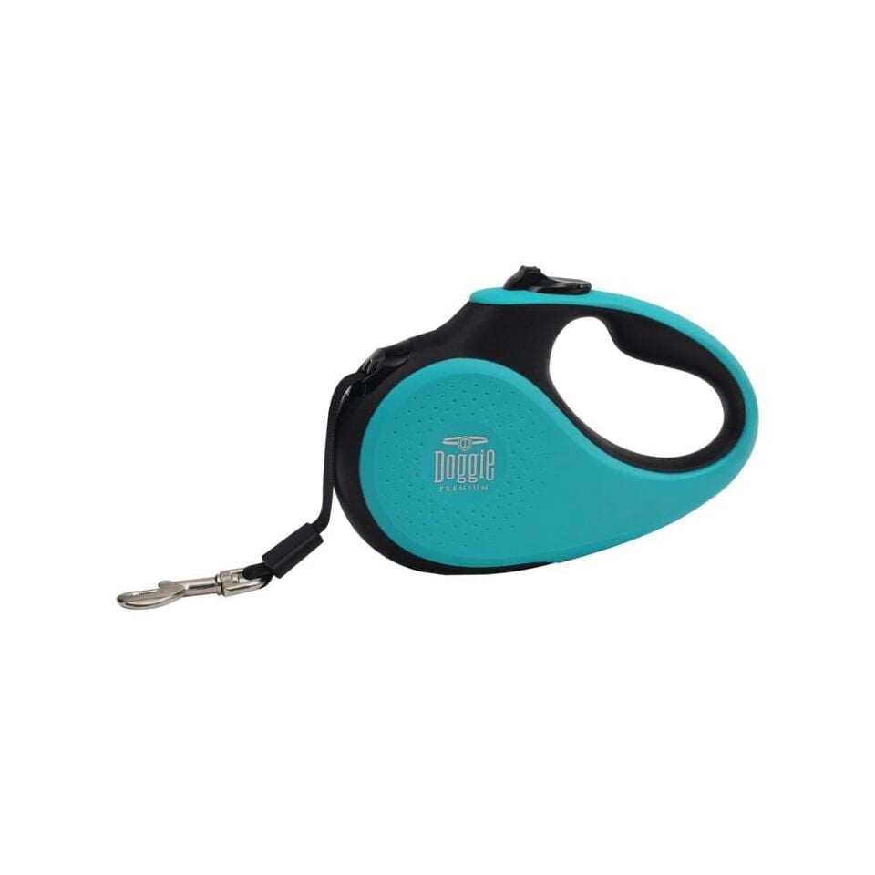 Doggie Soft Otomatik Makaralı Köpek Tasması M 25kg 5m Mavi