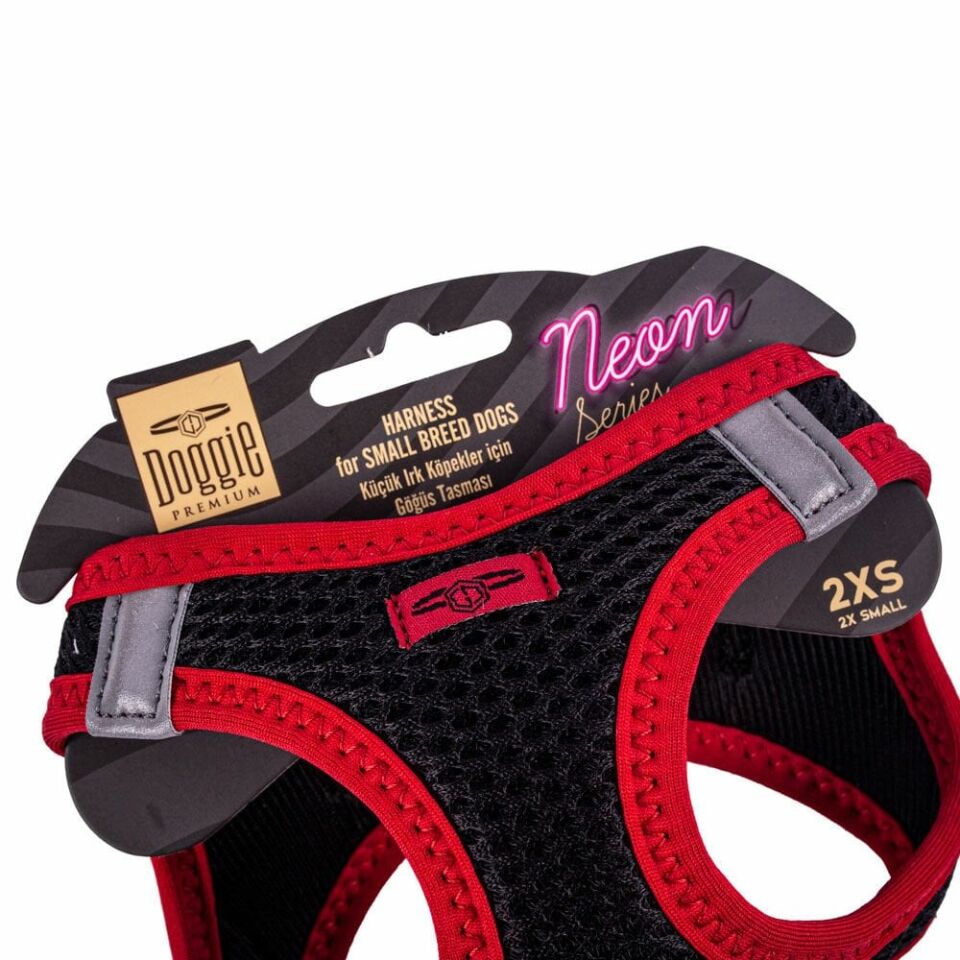 Doggie Neon Küçük Irk Köpek Göğüs Tasması 2XS 26-30cm