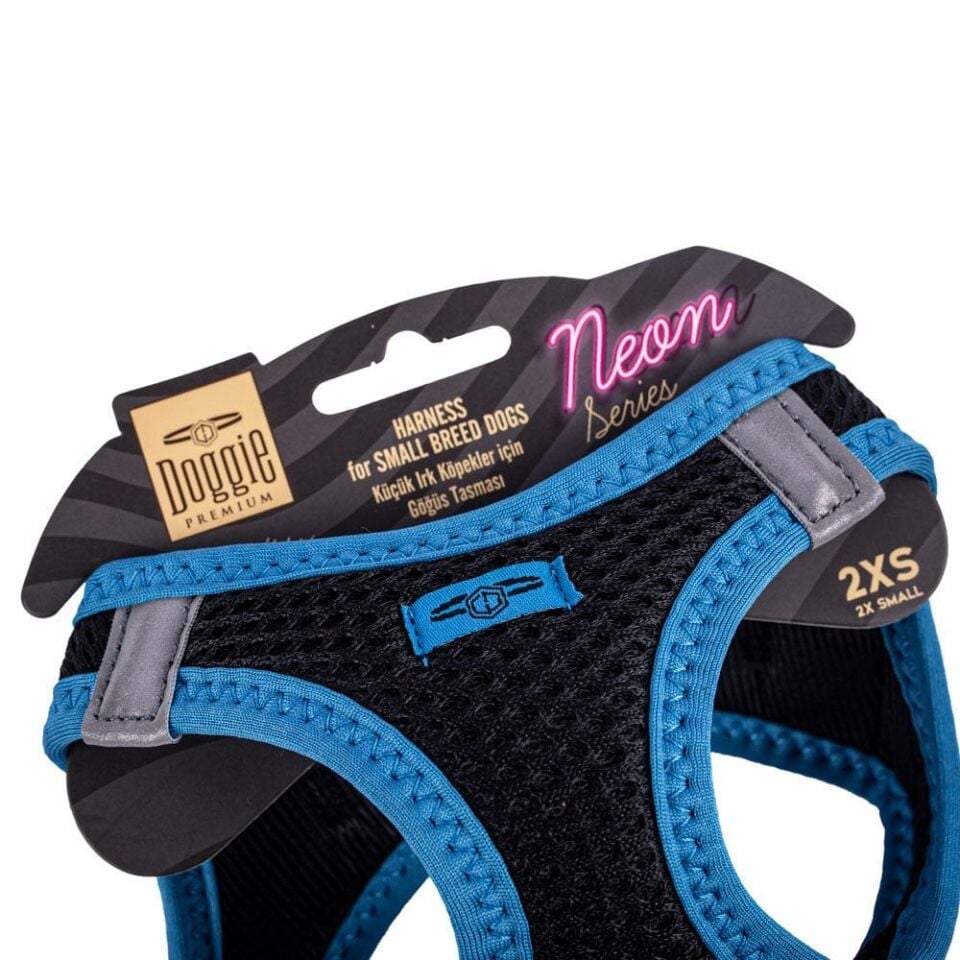 Doggie Neon Küçük Irk Köpek Göğüs Tasması 2XS 26-30cm