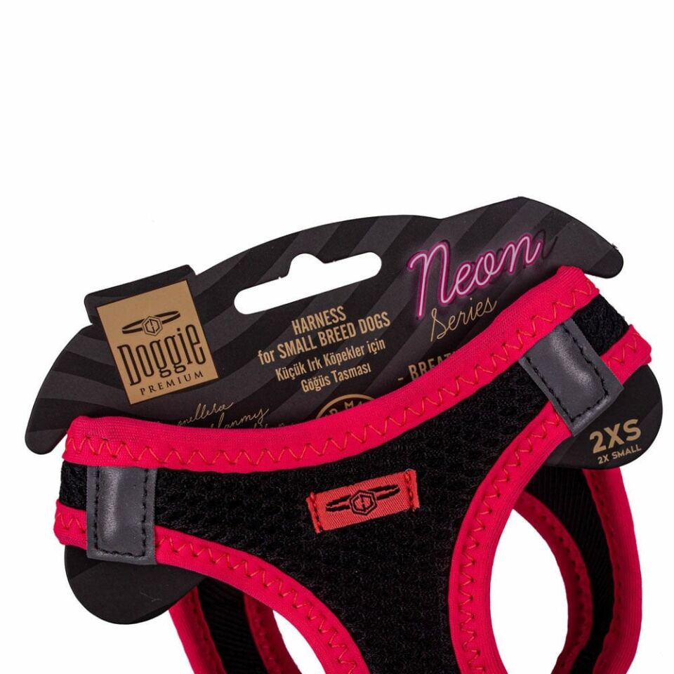 Doggie Neon Küçük Irk Köpek Göğüs Tasması 2XS 26-30cm