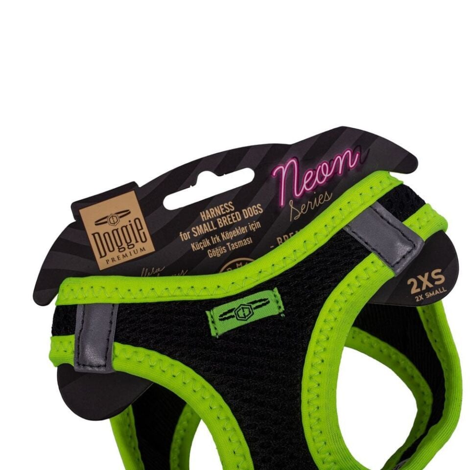 Doggie Neon Küçük Irk Köpek Göğüs Tasması 2XS 26-30cm